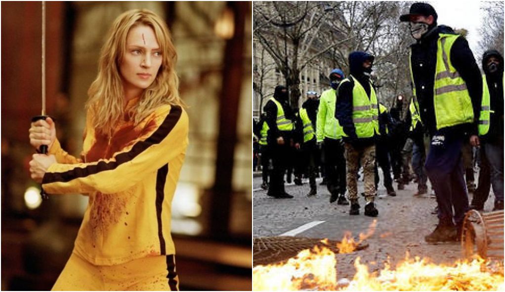 Gilets Jaunes : l’improbable cliché de l’actrice Uma Thurman au milieu des manifestants