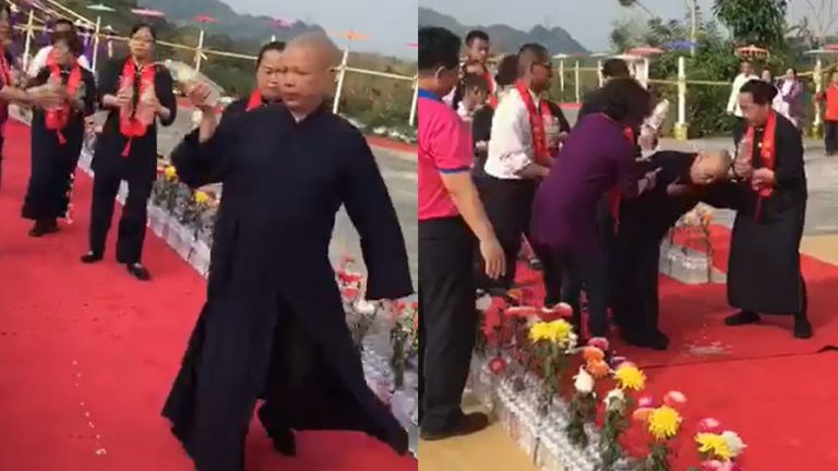 Une nonne bouddhiste tourne 150 fois sur elle-même pour bénir un temple et … Vomit sur le tapis rouge