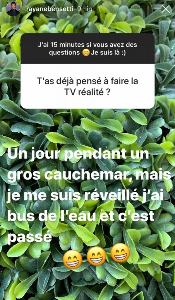 Rayane Bensetti : il n’aime pas du tout la télé-réalité et le fait savoir 