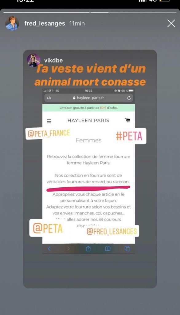 Laura Lempika fait la promotion d’une marque qui vend de la fourrure animale, Fred voit rouge !