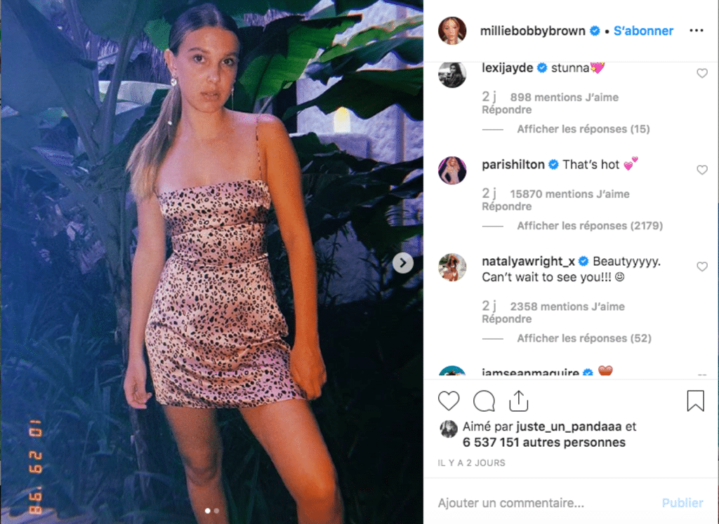 Paris Hilton juge Millie Bobby Brown hot sur une photo Instagram