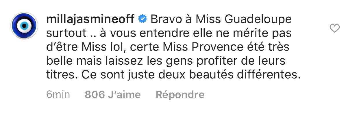 Milla Jasmine : elle répond à ceux qui pensent que Miss Provence aurait dû remporter Miss France 2020