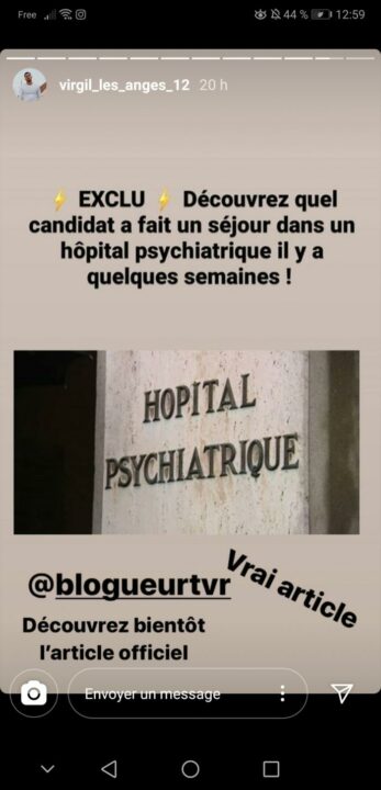 Virgil (Les Anges 12) : il confirme avoir été interné dans un hôpital psychiatrique et se confie