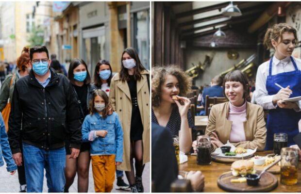 coronavirus-gens-masques-rue-gens-restaurant-sans-masque