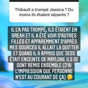 Jessica Thivenin : Thibault aurait fréquenté d’autres filles peu avant la naissance de Maylone