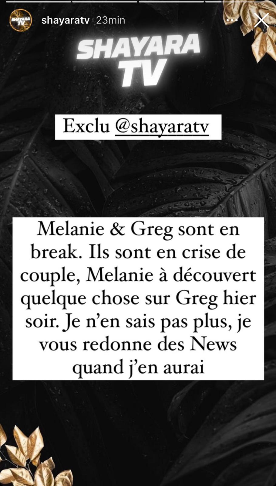 Greg Yega et Mélanie ORL : ils auraient mis un terme à leur relation