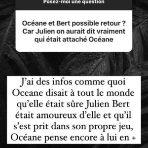 Océane El Himer toujours amoureuse de Julien Bert ? Elle n'aurait pas tourné la page