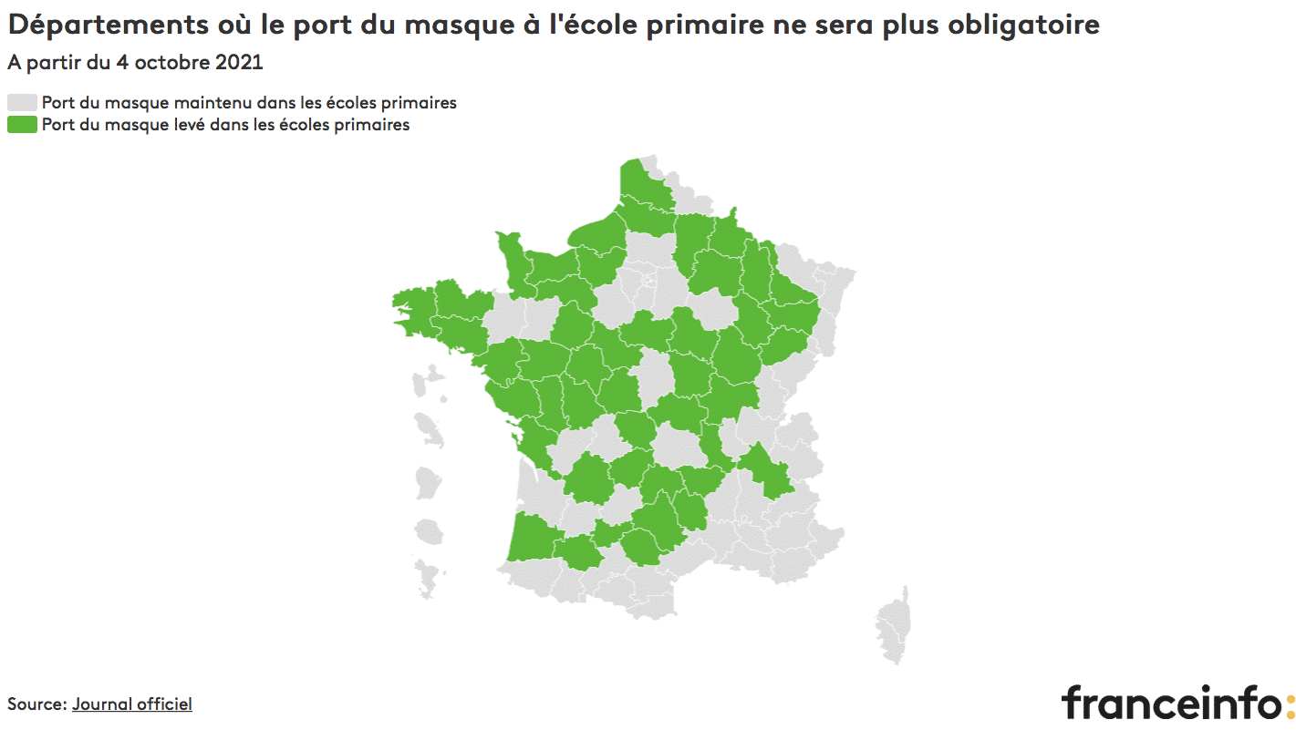 Covid-19 : les 47 départements où le masque ne sera plus obligatoire dans les écoles