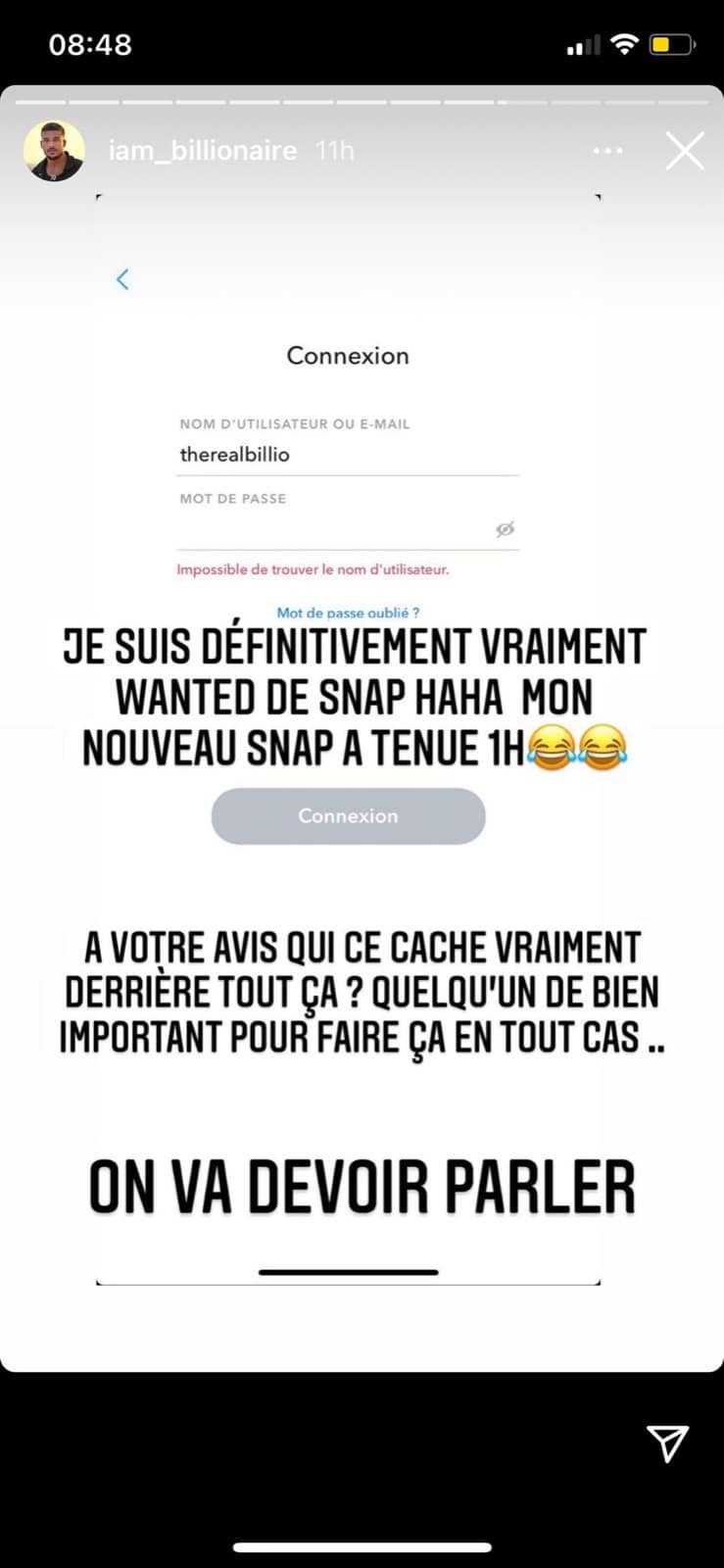 Laurent Correia : après la suppression de son compte Snapchat, il serait blacklisté 