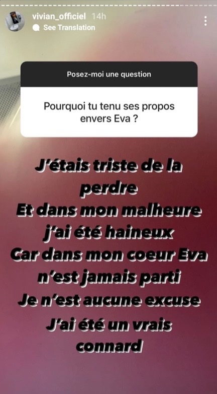 Vivian : après avoir accusé Eva Ducci de l'avoir trompé, il réagit