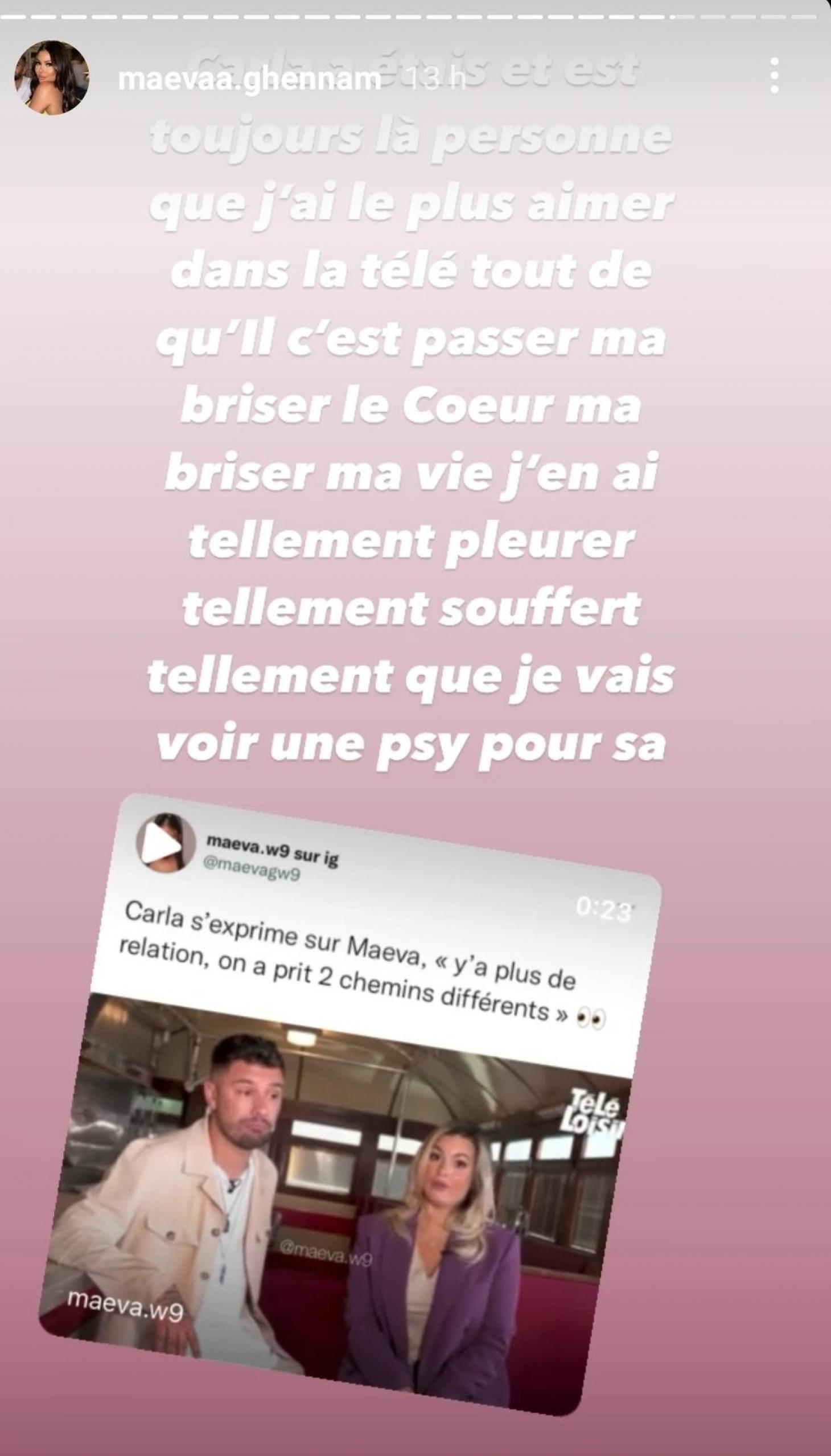 Maeva Ghennam : elle a très mal vécu la fin de son amitié avec Carla, elle se confie