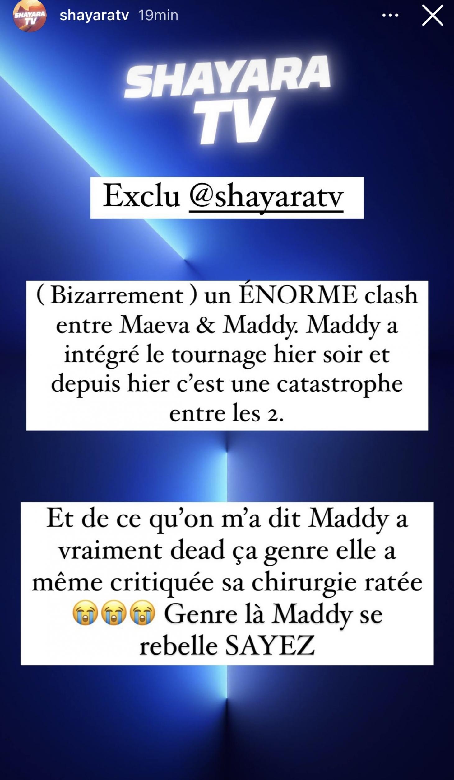 Clash entre Maddy et Maeva dans Les Marseillais