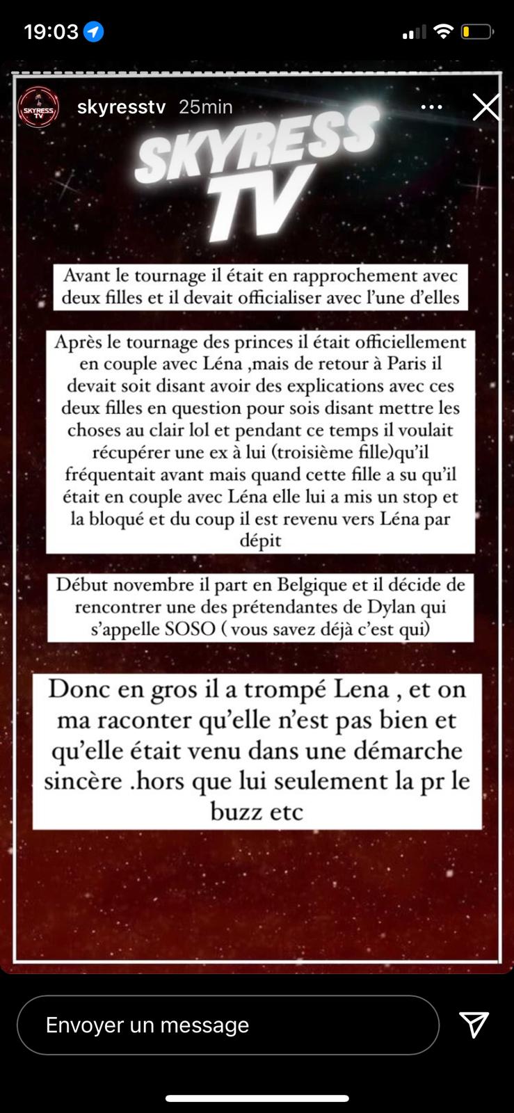 Léna trompée par son prétendant