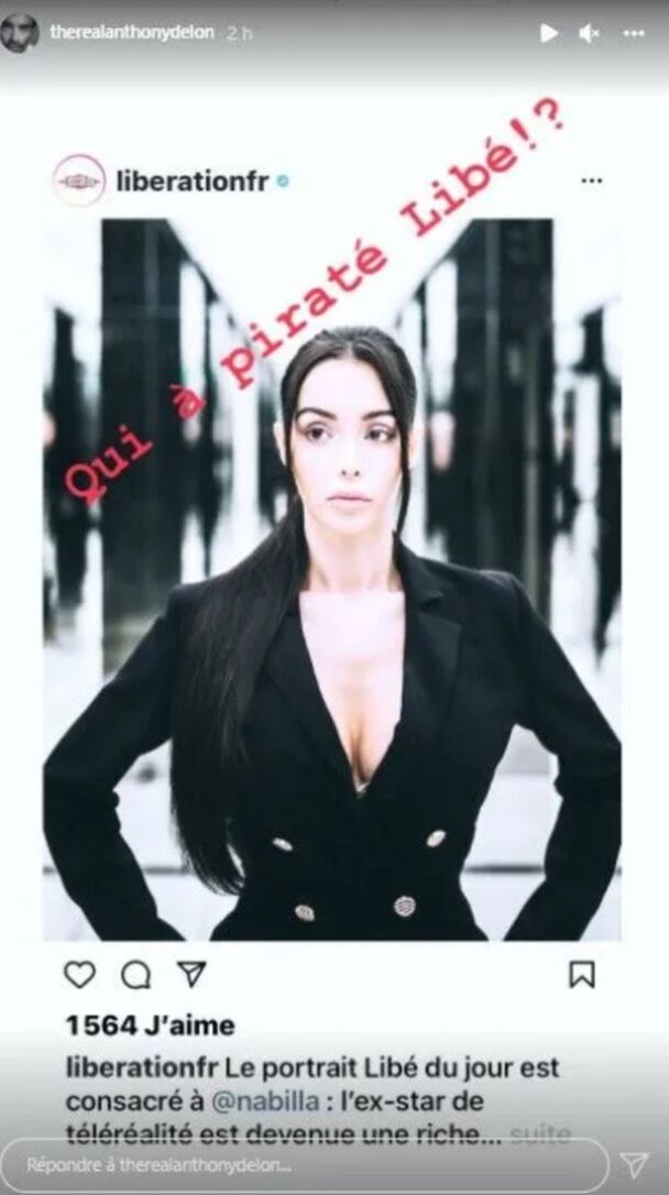 Nabilla répond à Anthony Delon