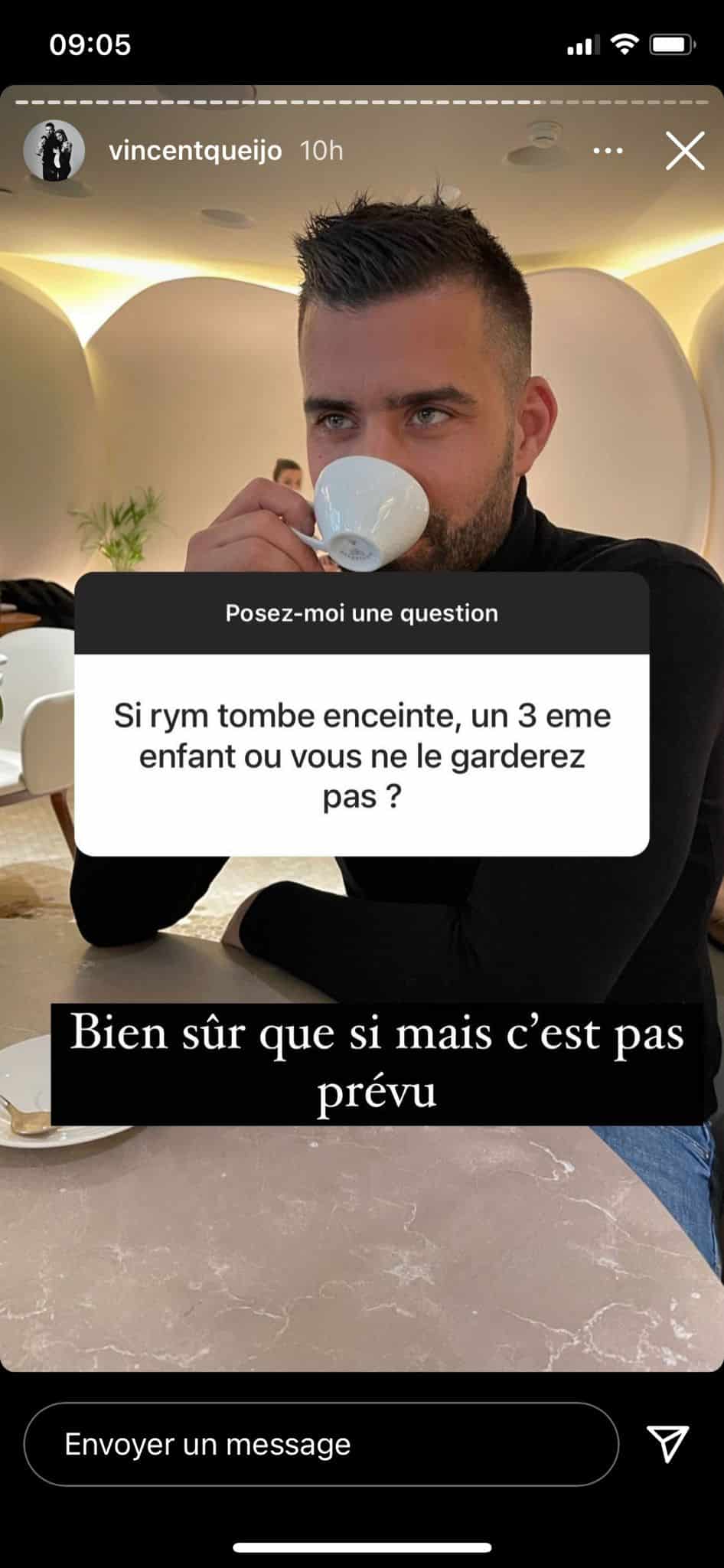 Vincent Queijo et Rym Renom prêts à avoir leur 3ème enfant ? Il s'exprime