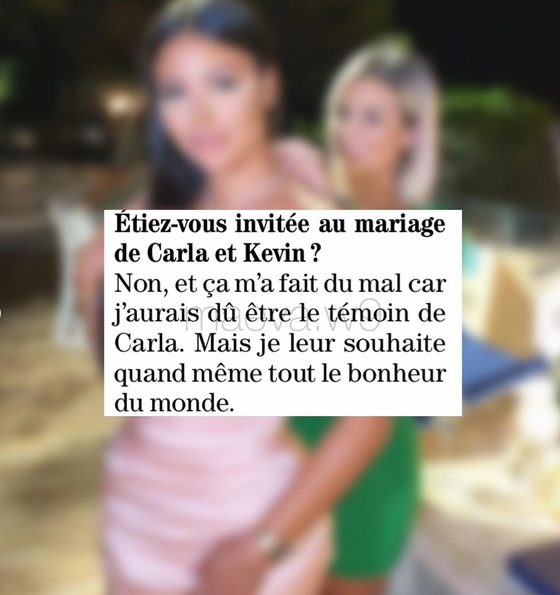 Maeva Ghennam n'était pas invitée au mariage de Carla et Kevin