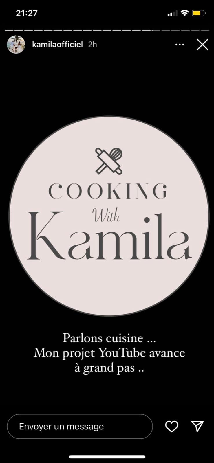 Kamila : cuisine, voyage, vie de famille... son prochain projet pro se précise