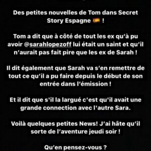 Sarah Lopez : 'Je suis pleine de frustration', elle s'exprime après la nouvelle mise en scène de son ex Tom Brusse