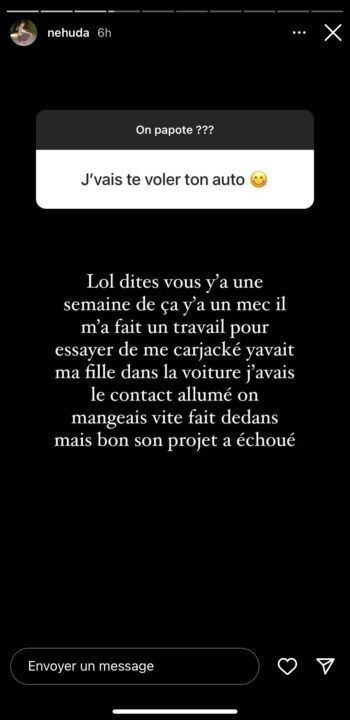 Nehuda : enceinte et victime d'une agression dans sa voiture ? Elle raconte