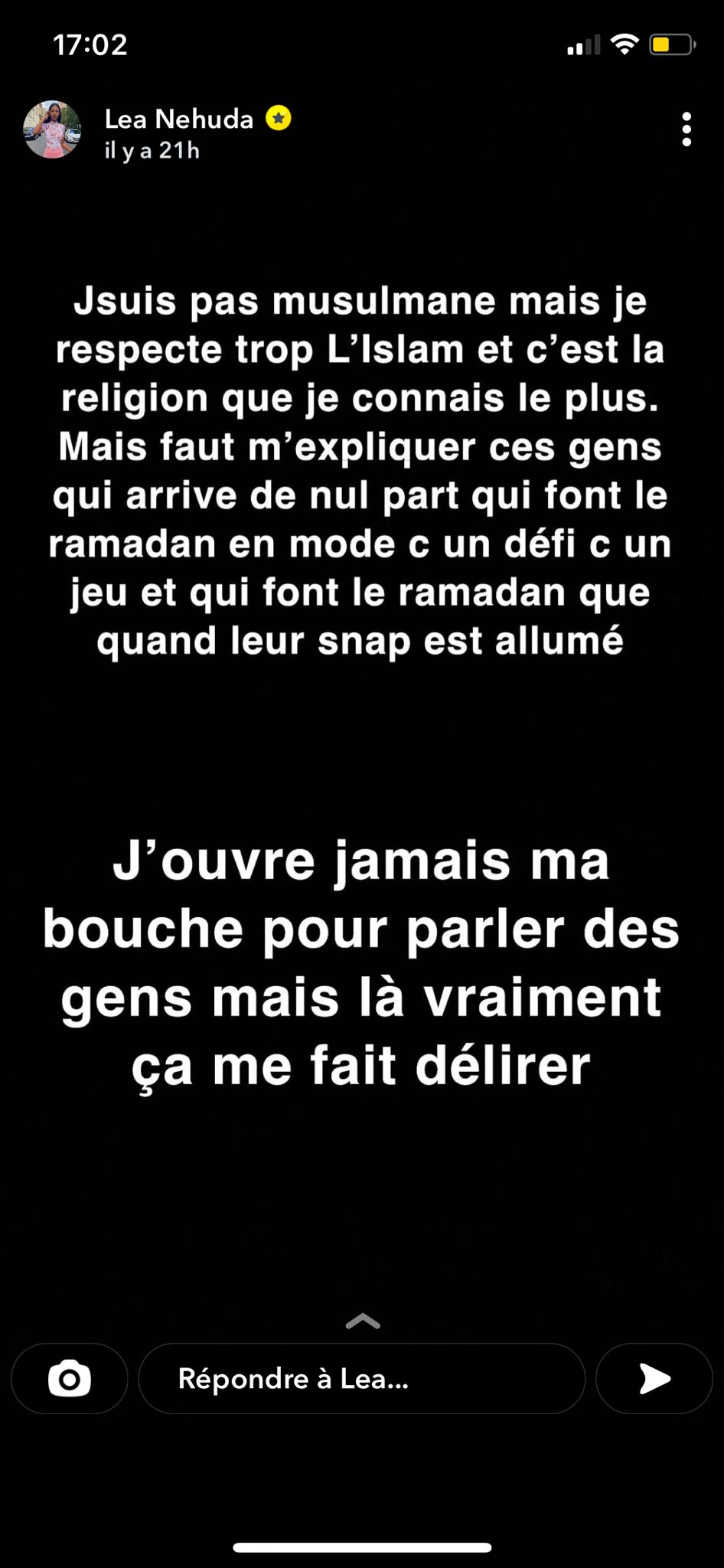 Nehuda : elle tacle les candidats qui ne font le ramadan que 'quand leur snap est allumé' 