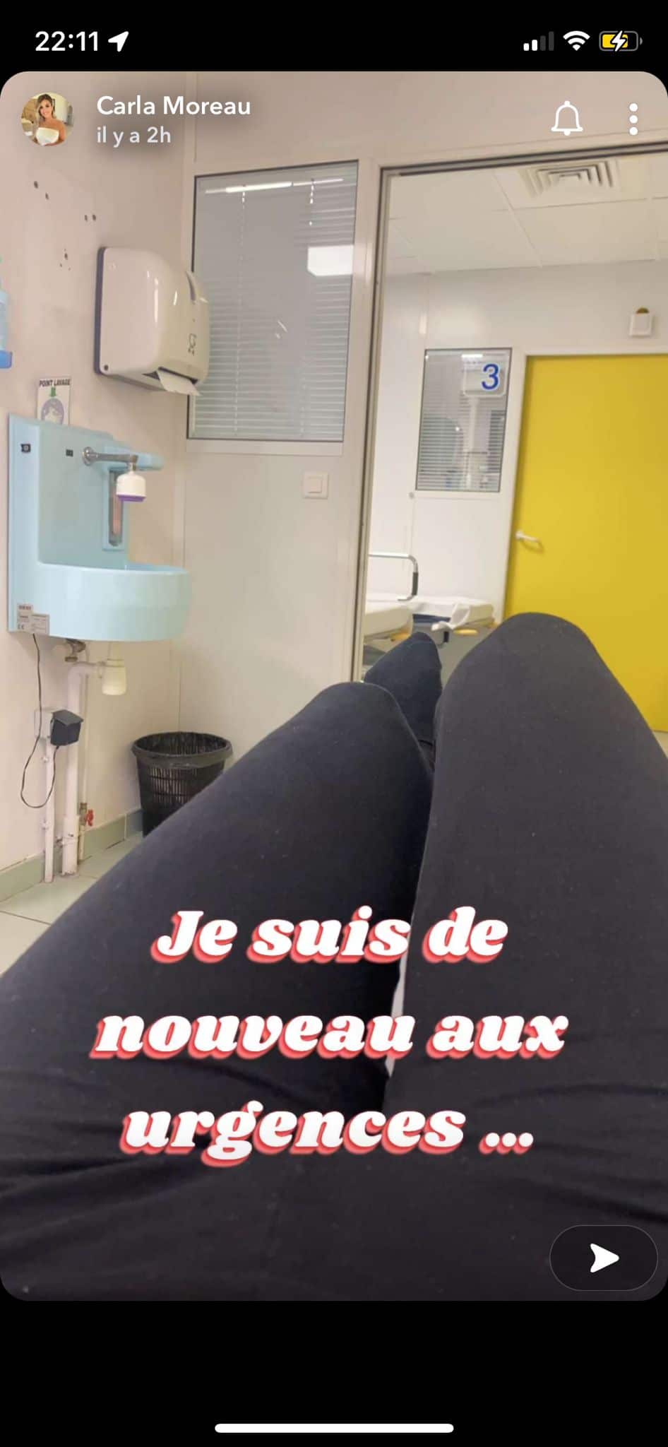 carla Moreau aux urgences