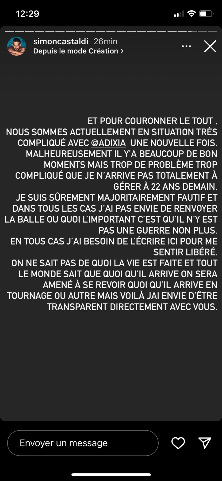 Adixia et Simon définitivement séparés ? Il semble le confirmer 