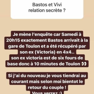 Bastos et Victoria : à nouveau ensemble ? Ils se seraient revus en cachette