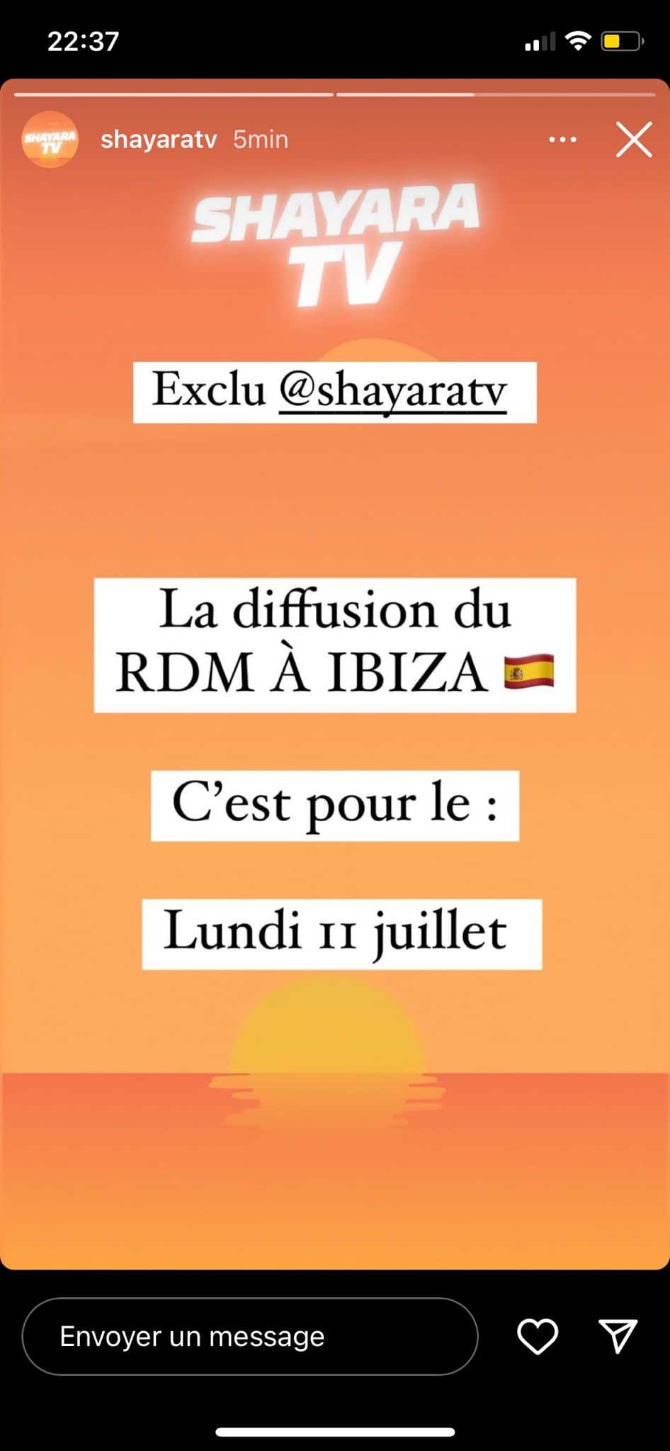 date de diffusion du RDM