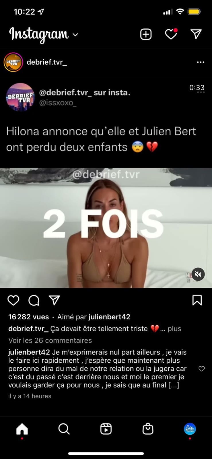 Julien Bert : Hilona confie qu'ils ont perdu deux enfants, il s'exprime