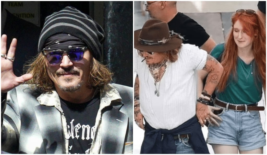 johnny depp proche d'une jolie rousse