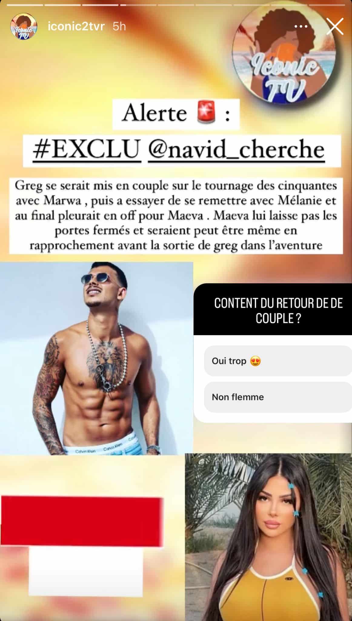 Maeva Ghennam : en énième rapprochement avec Greg Yega sur le tournage des Cinquante ?