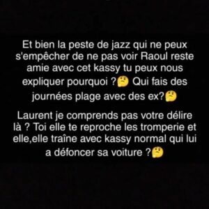 Jazz : elle est à nouveau accusée d'avoir trompé son mari Laurent