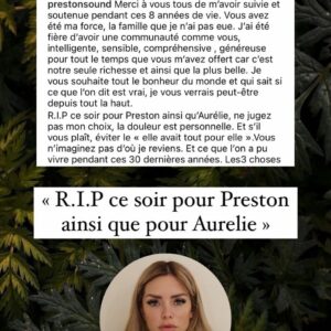 Aurélie Preston : elle aurait tenté de mettre fin à ses jours