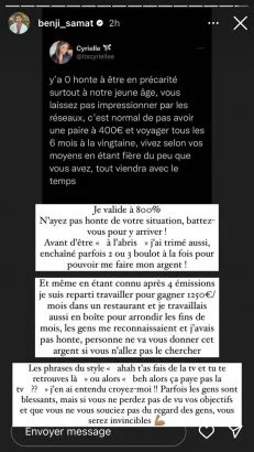 Les candidats de télé-réalité mal payés ? Benjamin Samat se confie sur son salaire