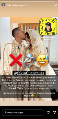 Sarah Fraisou : divorcée de Mehdi après 1 mois de mariage ? Elle prend la parole