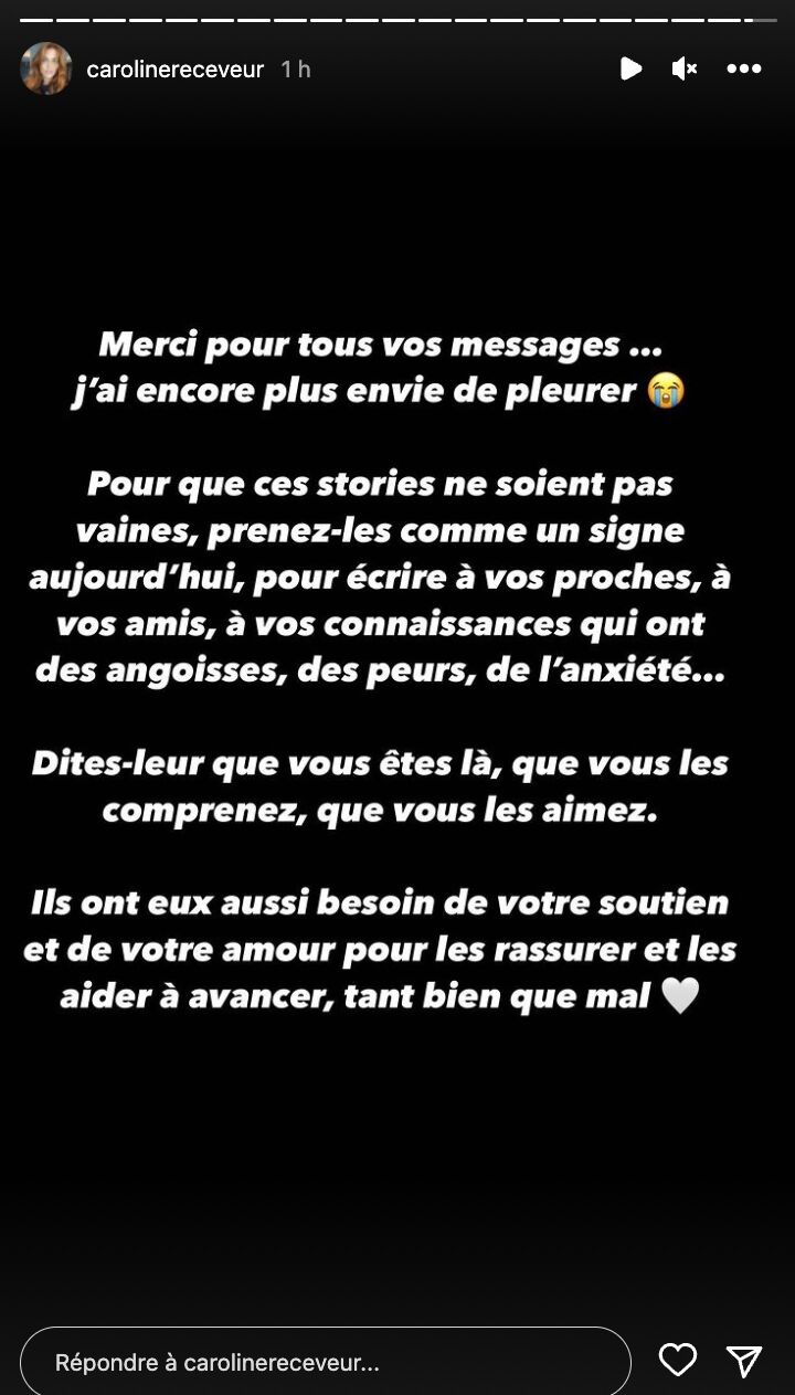 Caroline Receveur en pleurs : elle craque et fait de lourdes déclaration sur ce mal-être qui la ronge !