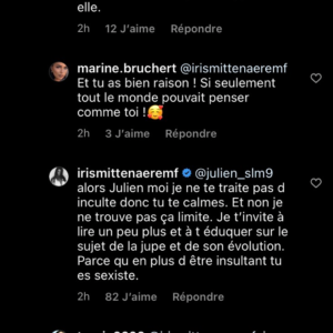 'Pardon, t’es qui ?' : exaspérée par les commentaires sexistes d'un internaute, Iris Mittenaere s'énerve