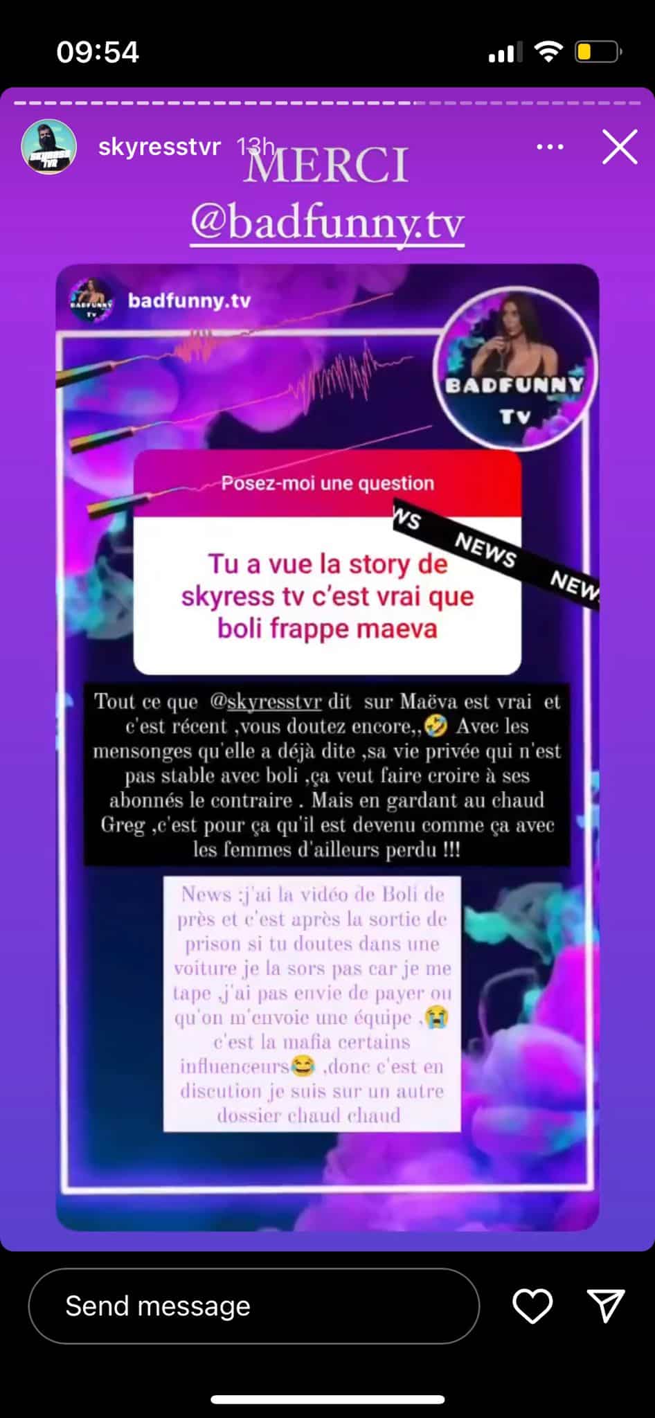 Maeva Ghennam : frappée par son chéri Boli ? Elle s'exprim