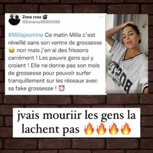 Milla Jasmine : elle est toujours accusée de simuler sa grossesse