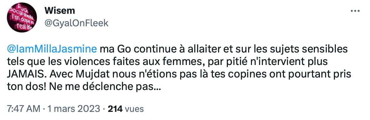 milla réagit aux accusations d'hilona face à julien 