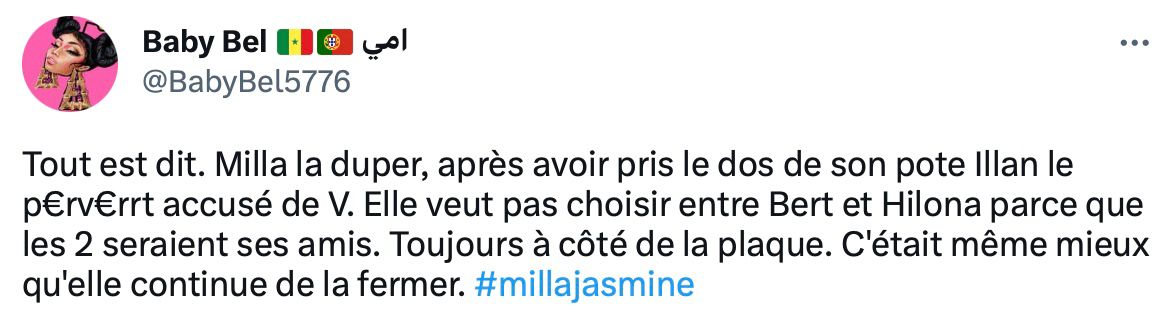 milla réagit aux accusations d'hilona face à julien 