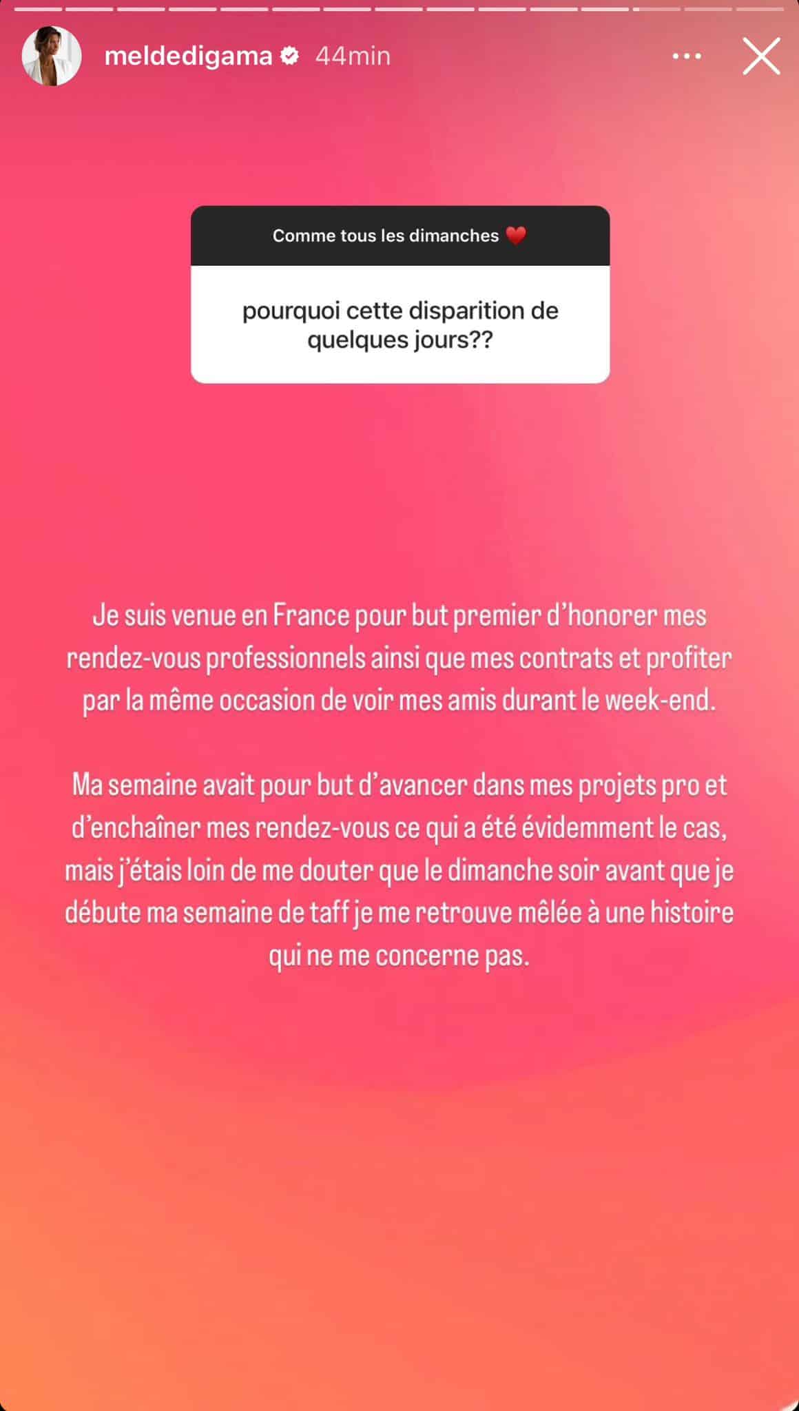 'Je me retrouve mêlée à une histoire qui ne me concerne pas' : Melanie Dedigama s'exprime après l'affaire Julien Bert