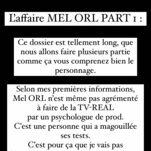 Mélanie ORL : empêchée de faire de la télé-réalité à cause de sa santé mentale ?