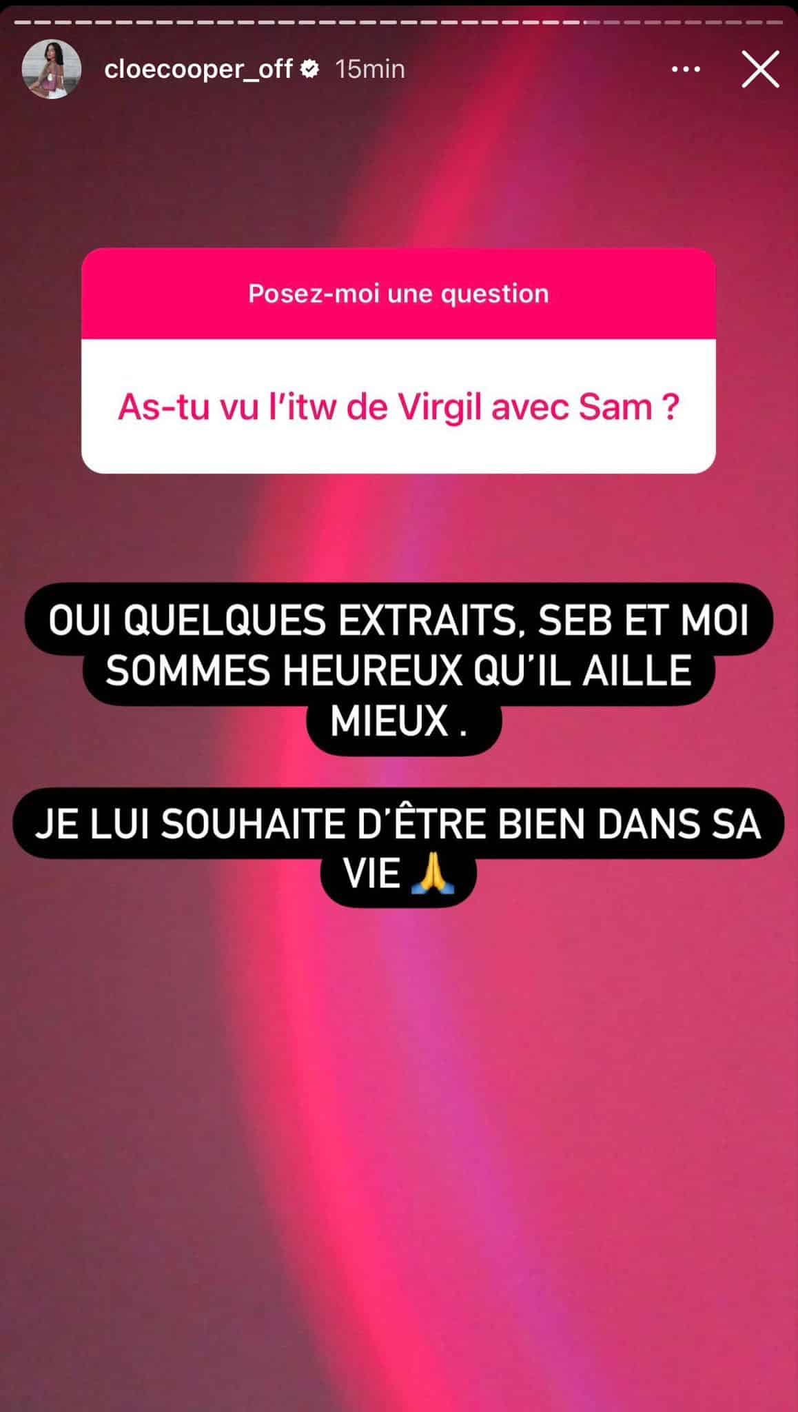 Cloé Cooper : elle s'exprime après les confidences de son ex Virgil Pignon sur sa consommation de stupéfiants