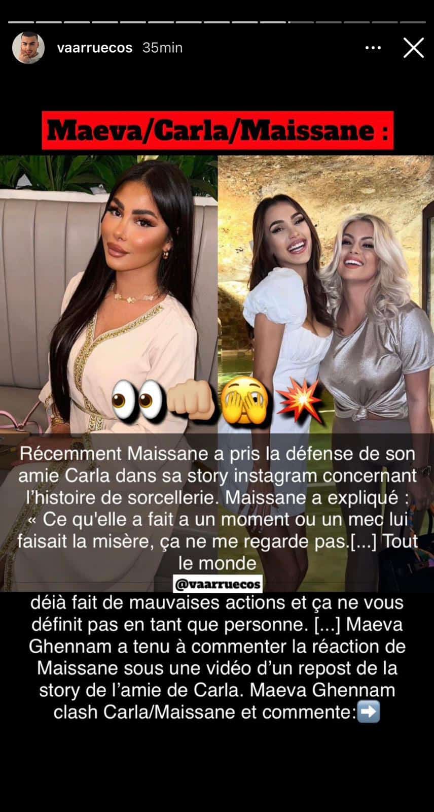 Maissane : elle prend la défense de Carla Moreau, Maeva Ghennam s'en prend à elle