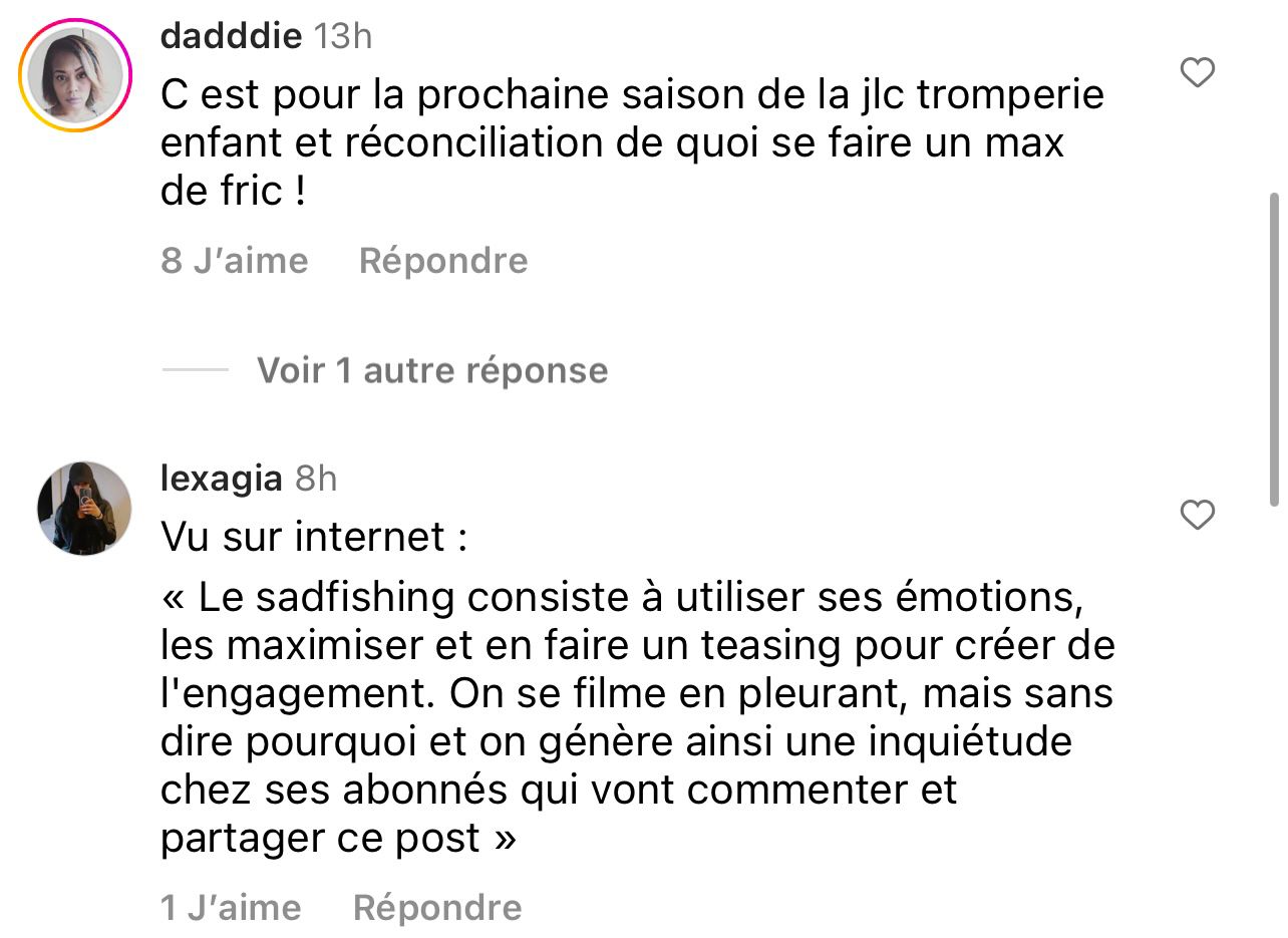 Jazz Correia : elle se filme en train de pleurer, les internautes perplexes