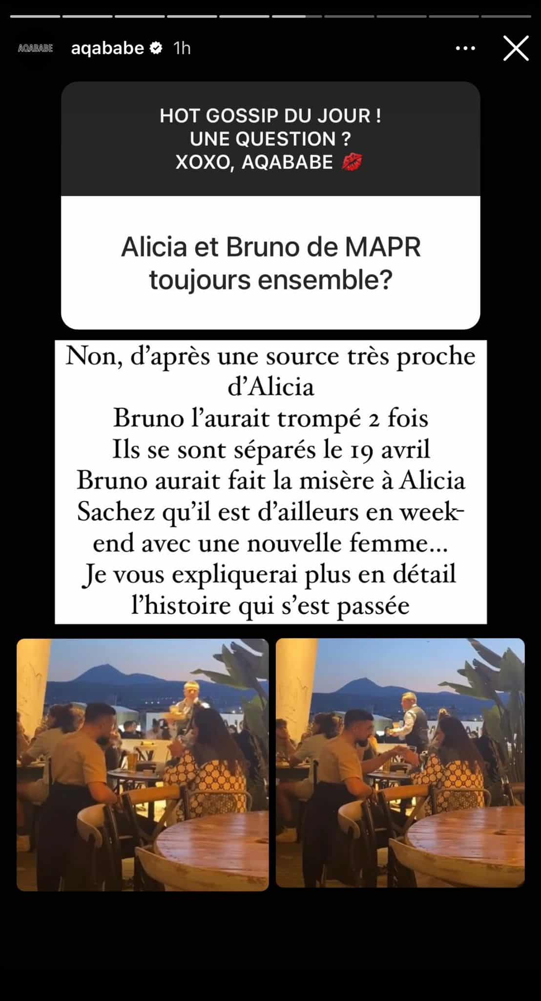 Alicia et Bruno (MAPR) : infidélités, autres femmes... les circonstances de leur rupture se précisent 