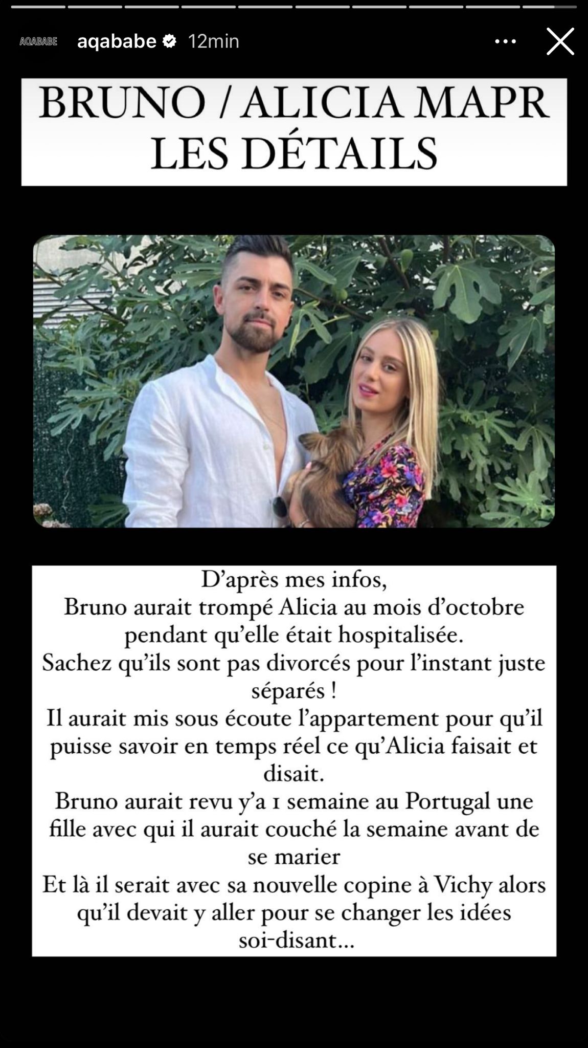 Alicia et Bruno (MAPR) : infidélités, autres femmes... les circonstances de leur rupture se précisent 