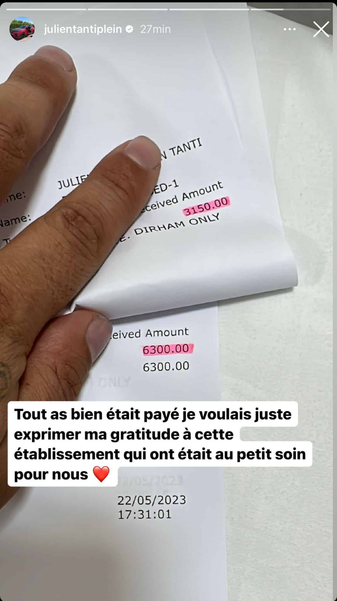 Julien tanti a payé sa chirurgie