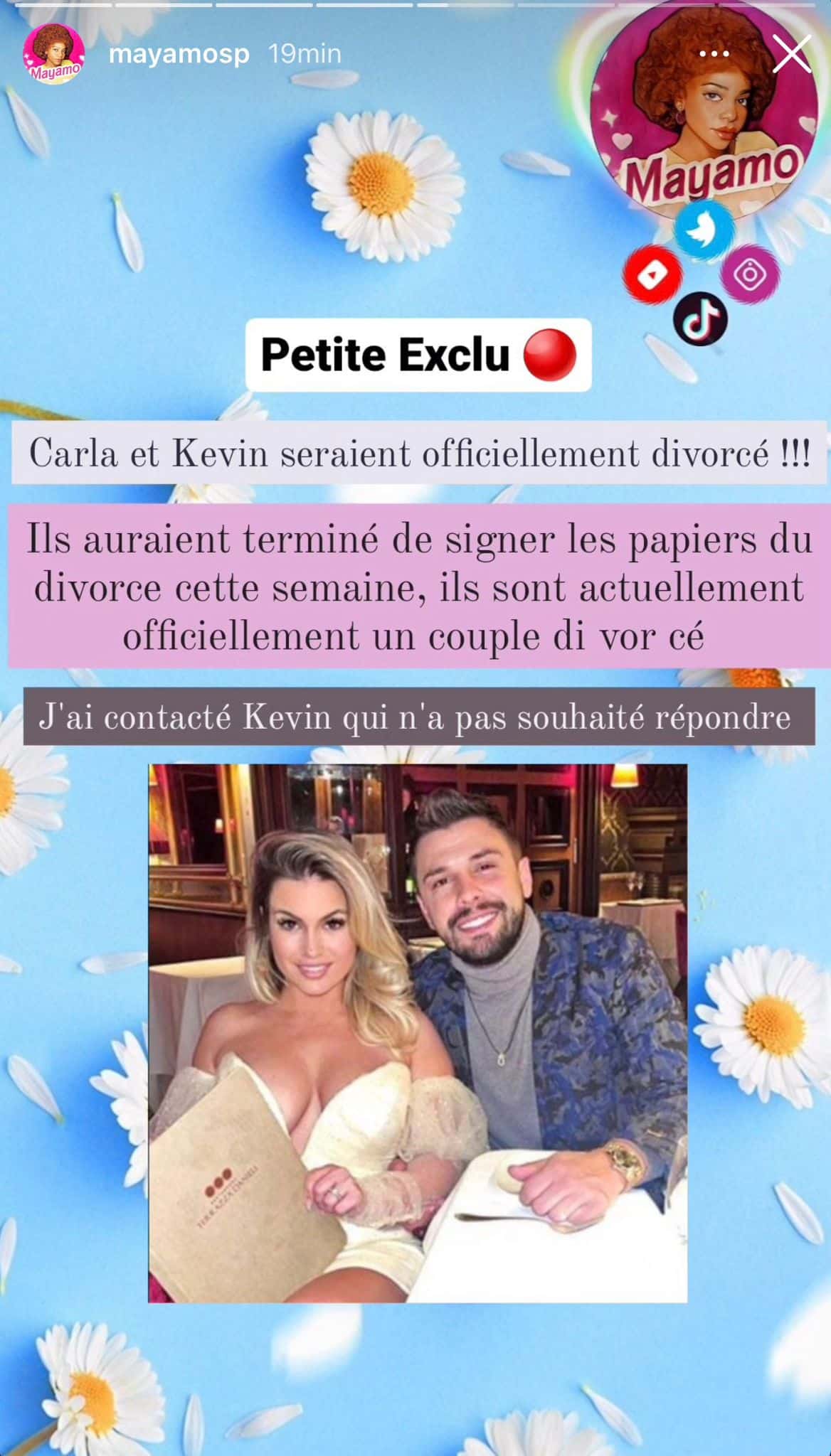 Carla Moreau et Kevin Guedj : leur divorce aurait été prononcé